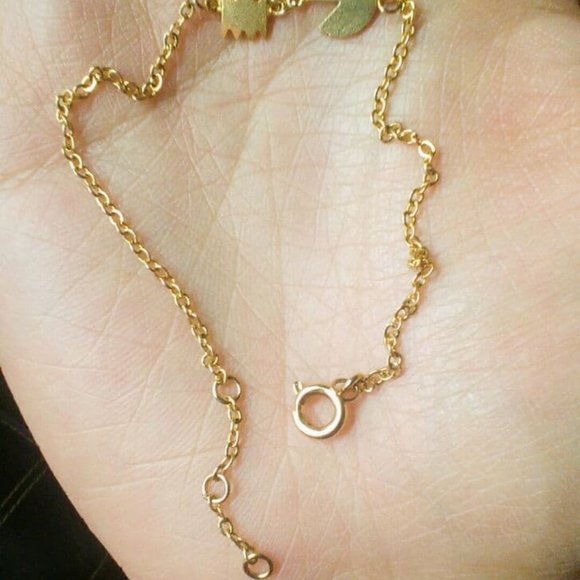 Pac Man and Ghost Gold Charm Bracelet - Picture 3 of 5